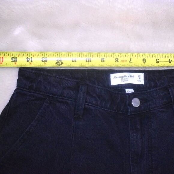 Abercrombie Black High Rise Wide Leg Jeans Size 29/8 Loose Fit Baggy Y2K Style - Picture 7 of 10
